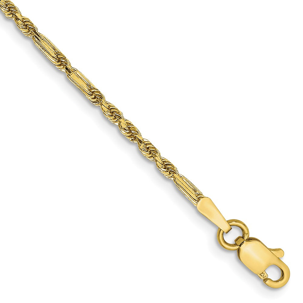 14K 8 inch  1.8mm Diamond-cut Milano Rope with Lobster Clasp Chain