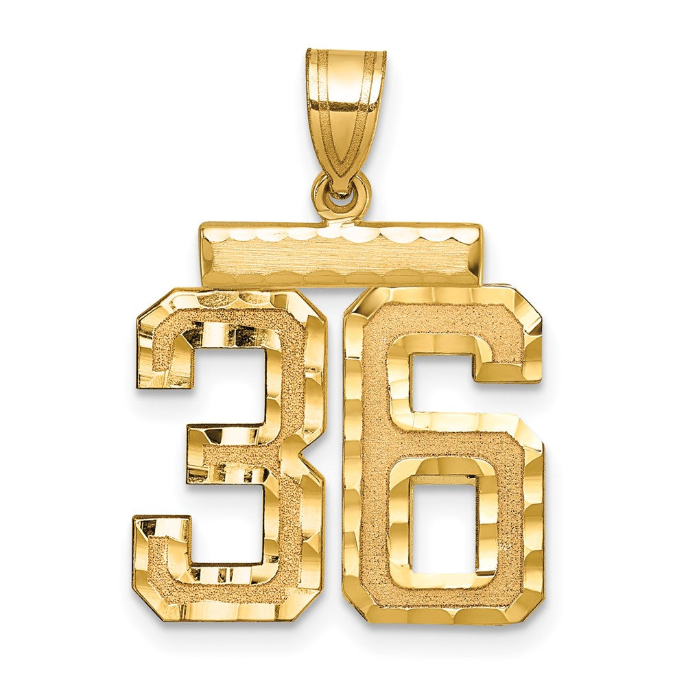 14k Medium Diamond-cut Number 36 Charm