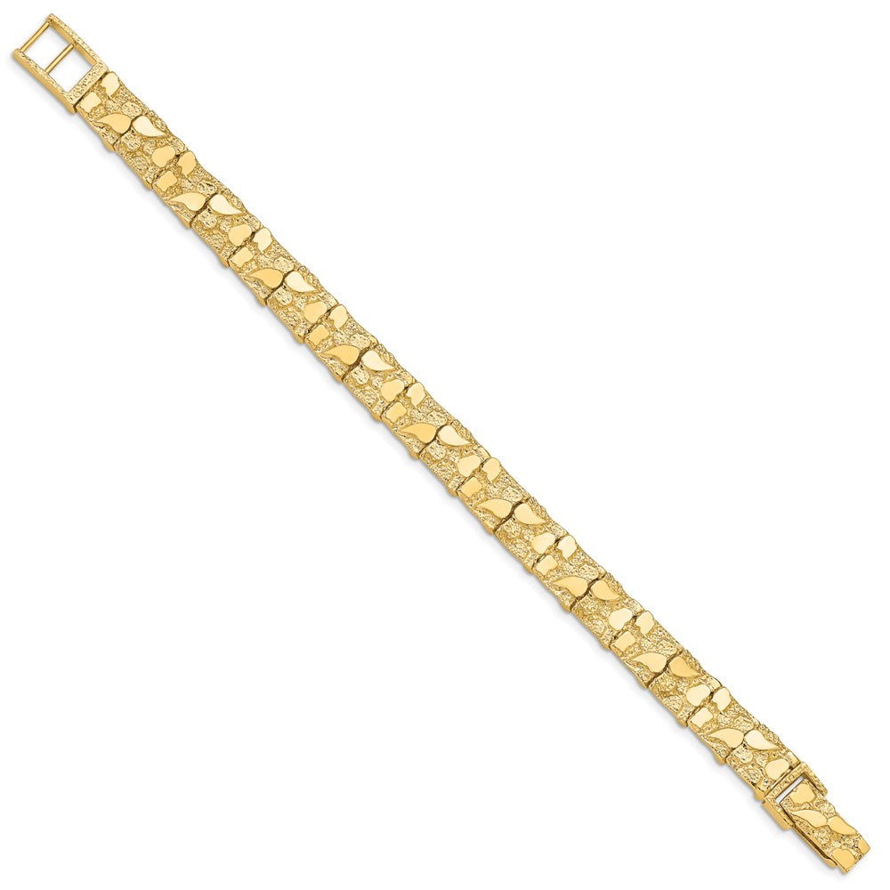 14k Polished and Textured Nugget Bracelet
