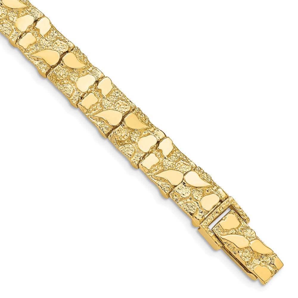 14k Polished and Textured Nugget Bracelet