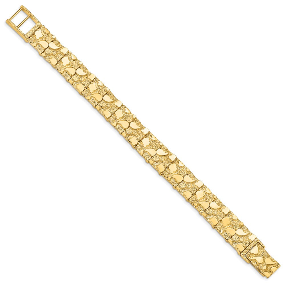 14k Polished and Textured Nugget Bracelet