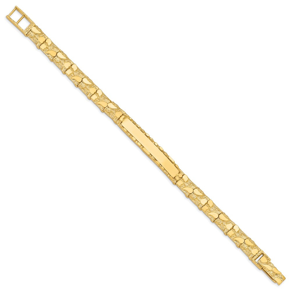 14k Polished Solid Nugget 37x Plate ID Bracelet