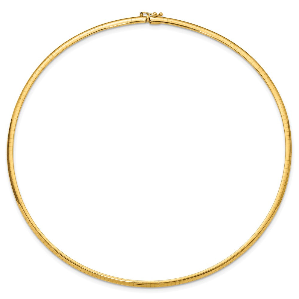 14k Polished Standard Weight Domed Omega Necklace
