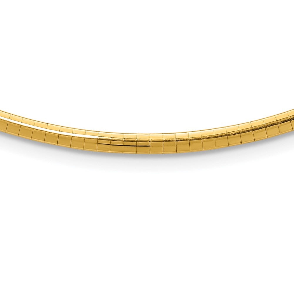 14k Polished Standard Weight Domed Omega Necklace