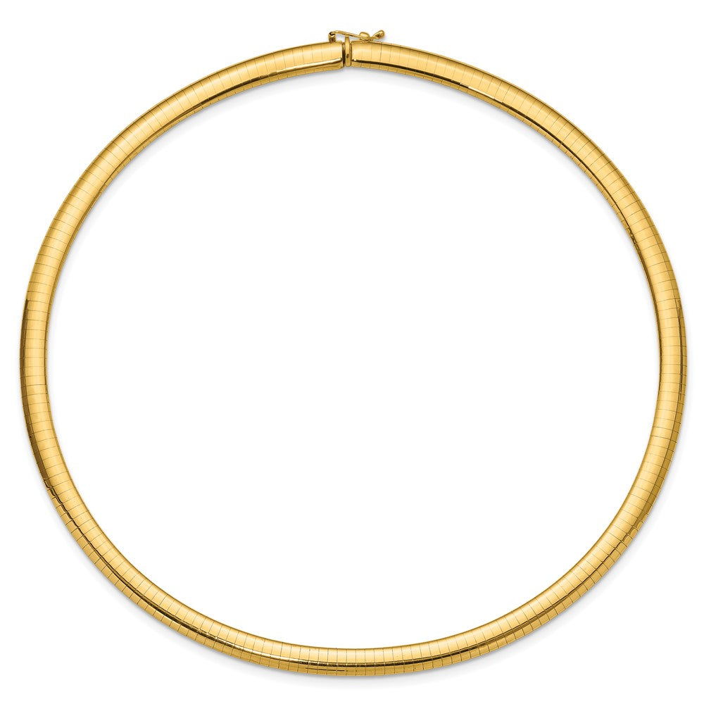 14k Polished Standard Weight Domed Omega Necklace