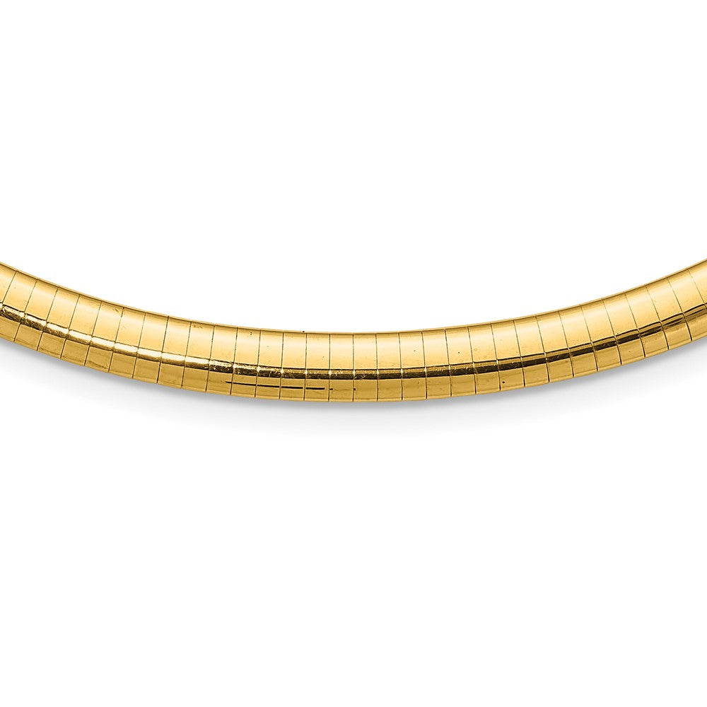 14k Polished Standard Weight Domed Omega Necklace