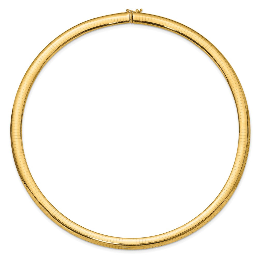 14k Polished Standard Weight Domed Omega Necklace