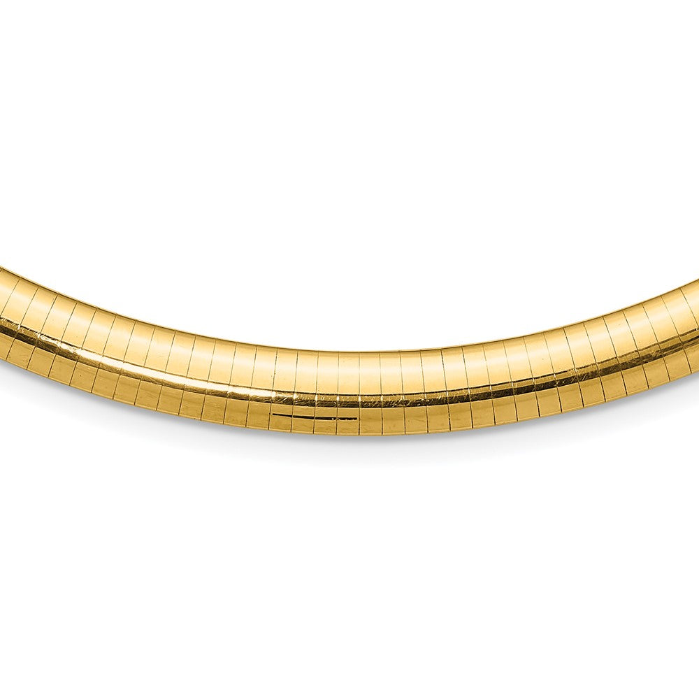 14k Polished Standard Weight Domed Omega Necklace
