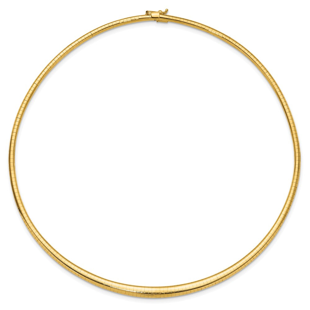 14k Polished 3/ Graduated Omega Necklace