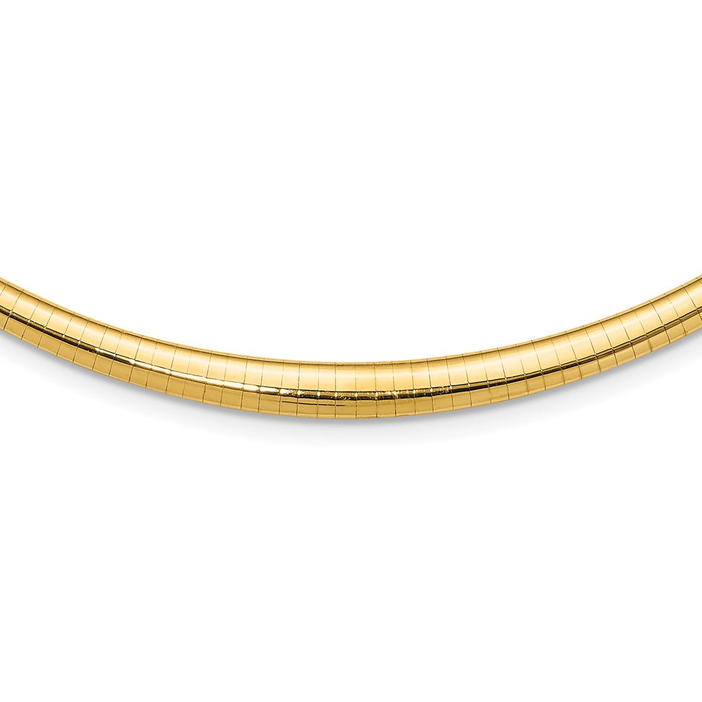 14k Polished 3/ Graduated Omega Necklace