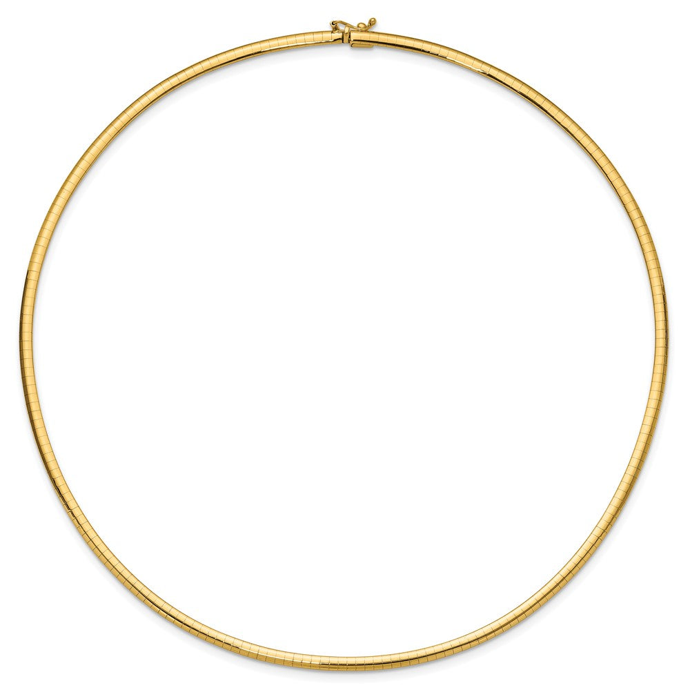 14k Polished Lightweight Domed Omega Necklace