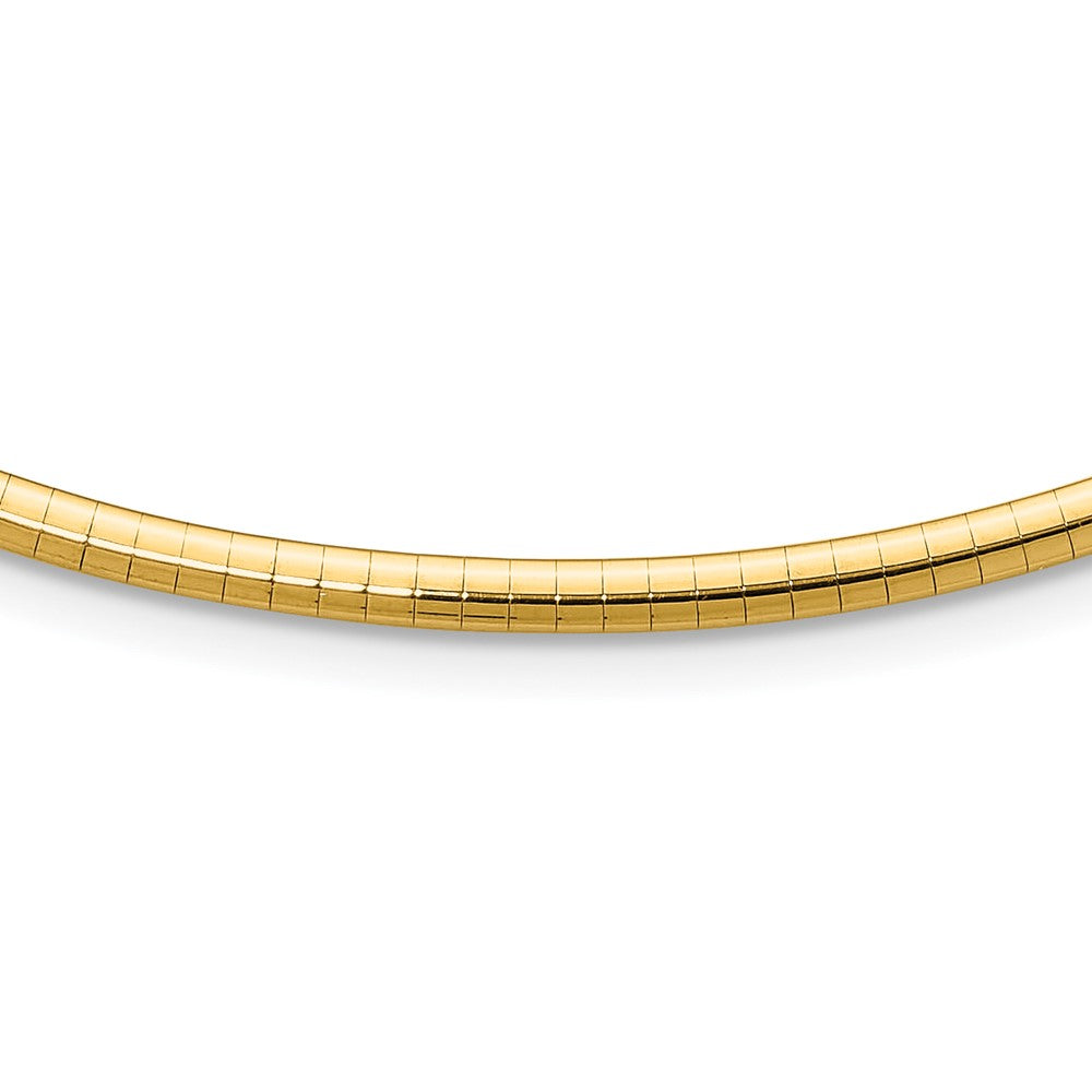 14k Polished Lightweight Domed Omega Necklace