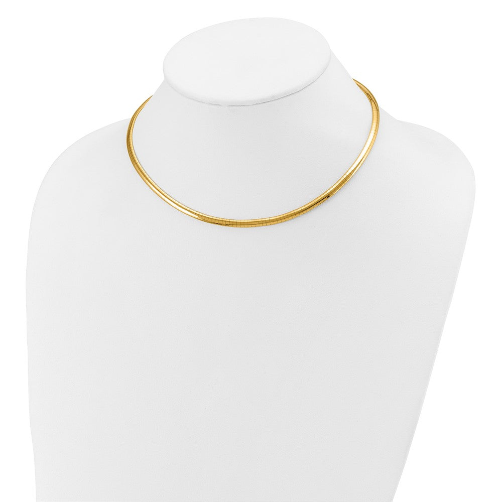 14k Polished Lightweight Domed Omega Necklace