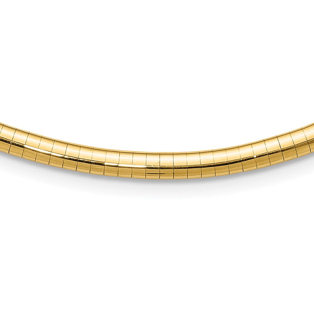 14k Polished Lightweight Domed Omega Necklace