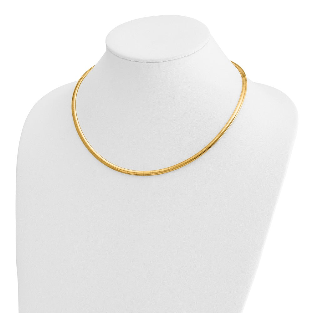 14k Lightweight Domed Omega Necklace