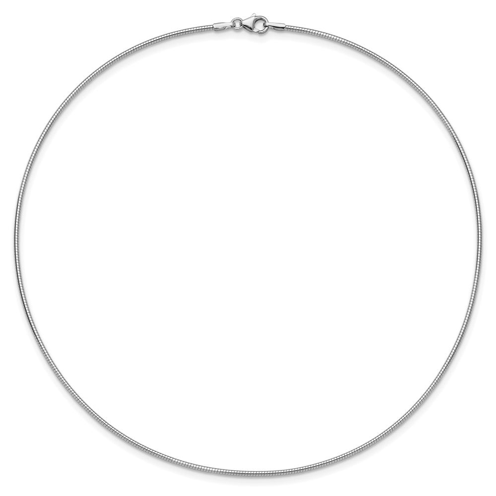 14k White Gold Polished Round Omega Necklace