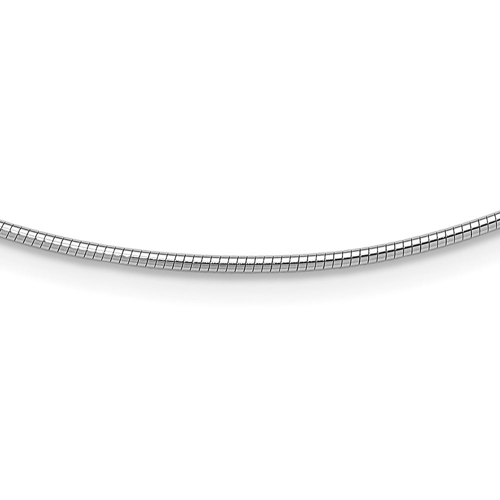 14k White Gold Polished Round Omega Necklace