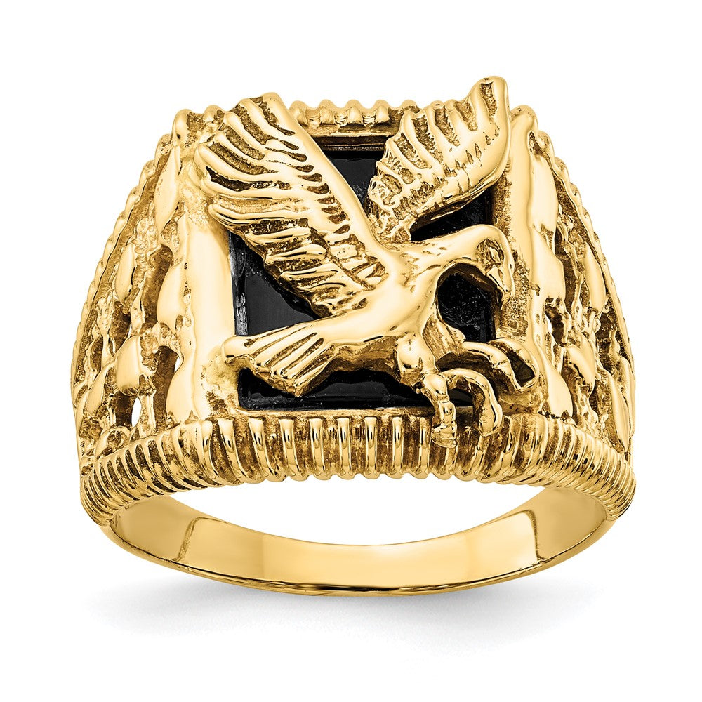 IB Goodman 14k Onyx Eagle Mens Ring