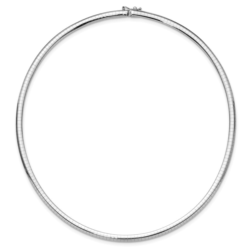 14k White Gold Domed Omega Necklace