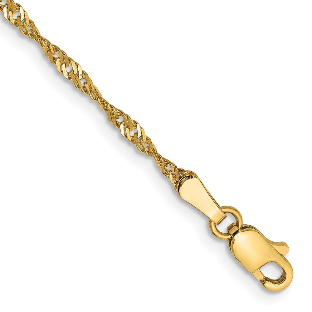 14K 7 inch 1.70mm Singapore with Lobster Clasp Chain