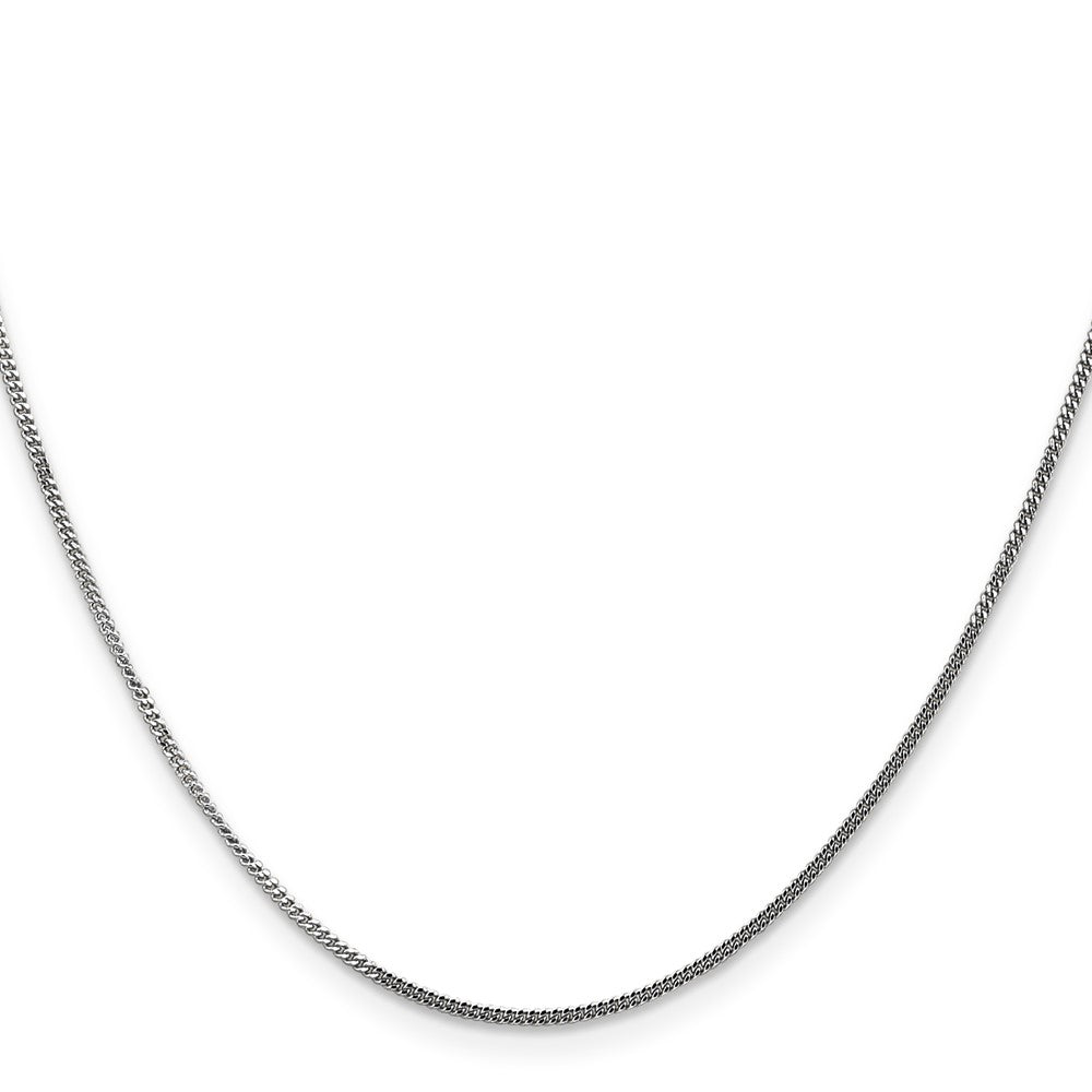 14K White Gold Curb with Spring Ring Clasp Pendant Chain