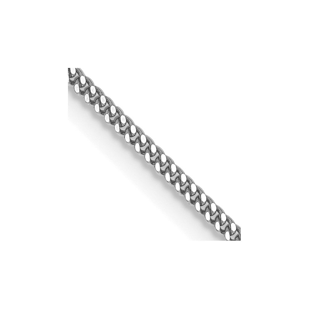 14K White Gold Curb with Spring Ring Clasp Pendant Chain