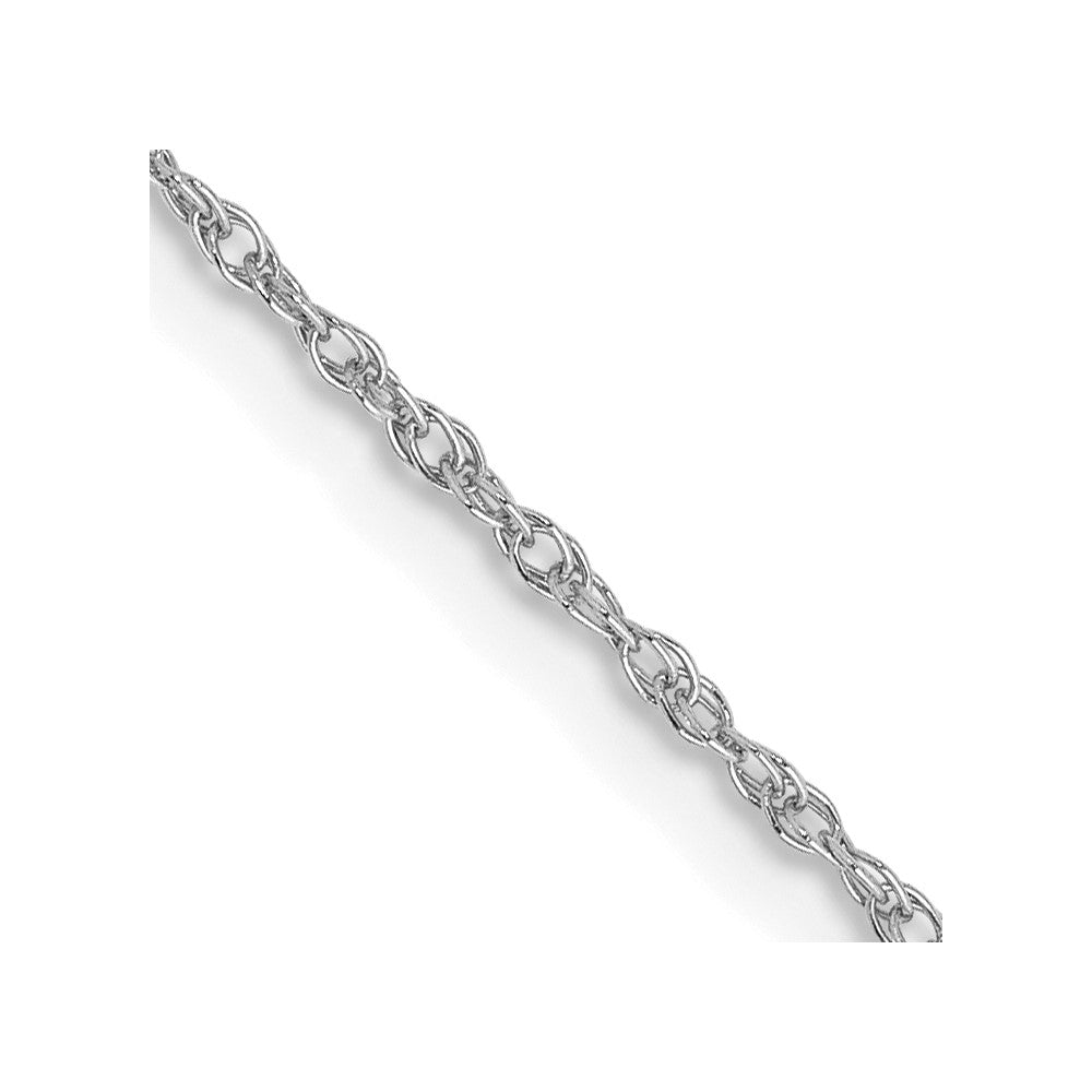 14K White Gold Light Baby Rope with Spring Ring Clasp Chain