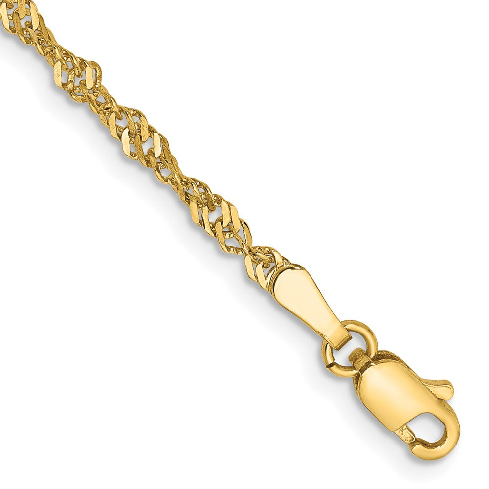 14K 7 inch 2mm Singapore with Lobster Clasp Chain