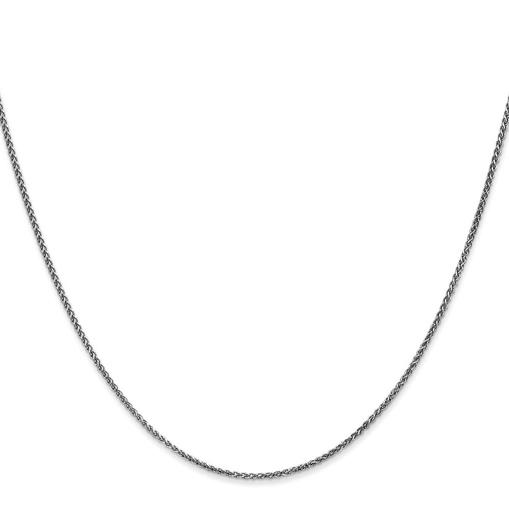 14K White Gold Diamond-cut Spiga with Lobster Clasp Chain