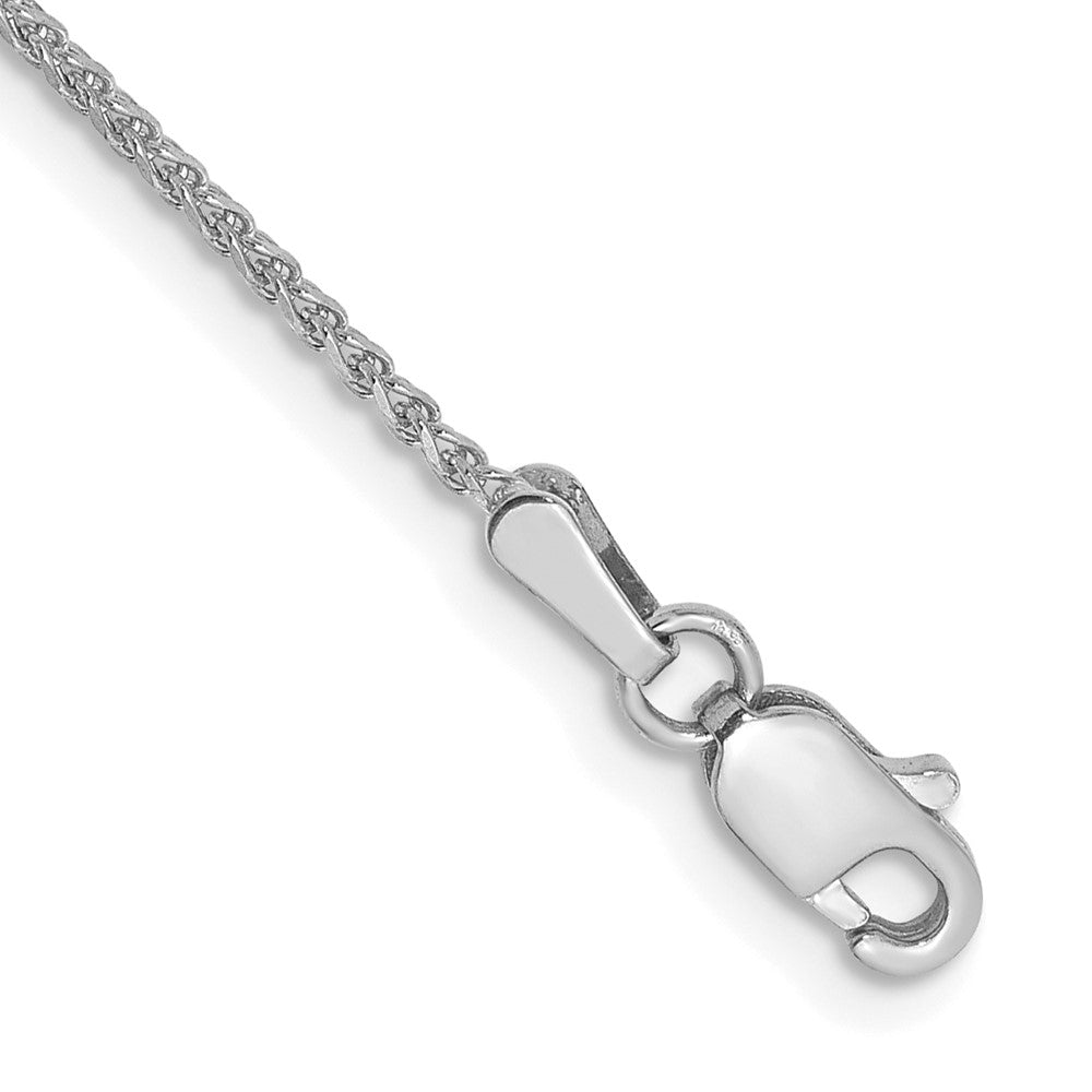 14K White Gold Diamond-cut Spiga with Lobster Clasp Anklet