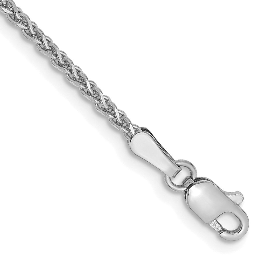 14K White Gold Diamond-cut Spiga with Lobster Clasp Chain