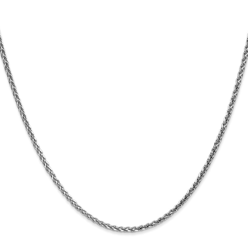 14K White Gold Diamond-cut Spiga with Lobster Clasp Chain