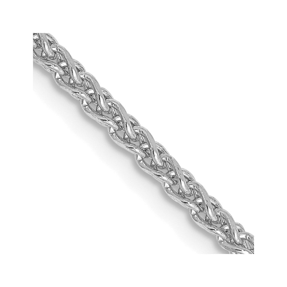 14K White Gold Diamond-cut Spiga with Lobster Clasp Chain