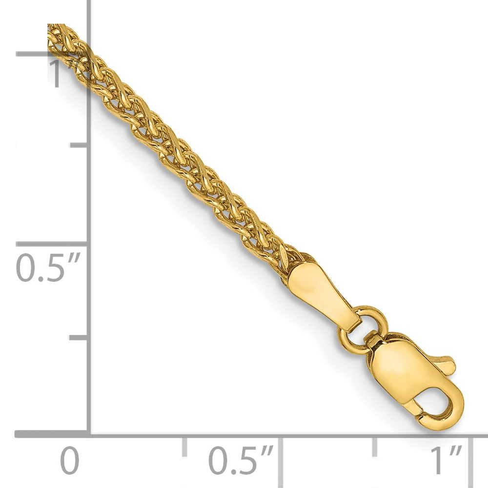 14K 7 inch 2.1mm Diamond-cut Spiga with Lobster Clasp Bracelet