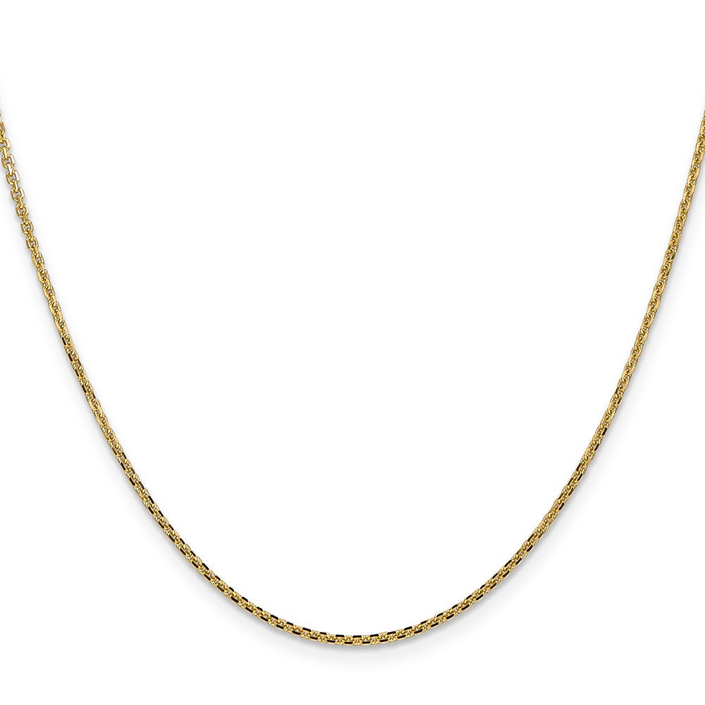 14K Solid Diamond-cut Cable with Lobster Clasp Chain