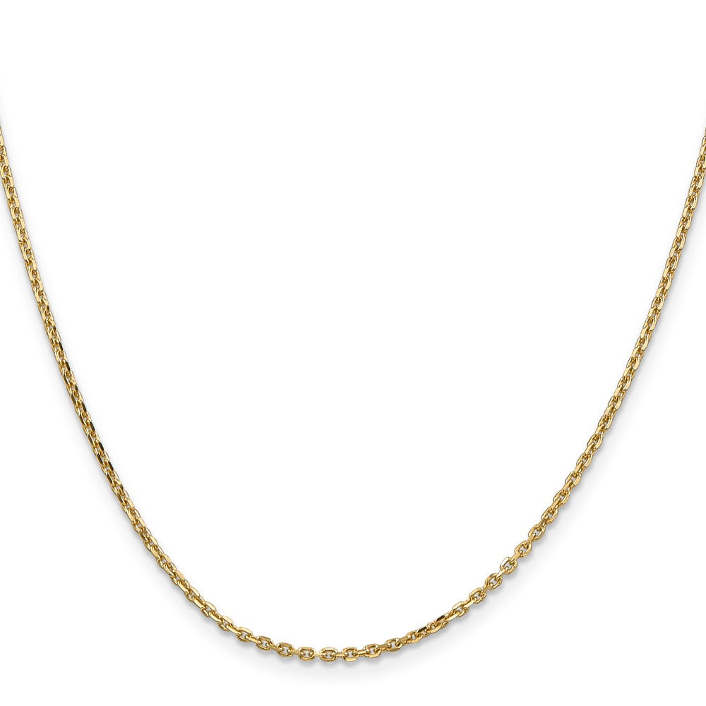 14K Solid Diamond-cut Cable with Lobster Clasp Chain