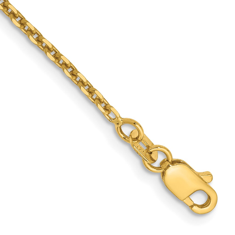 14K Solid Diamond-cut Cable with Lobster Clasp Anklet