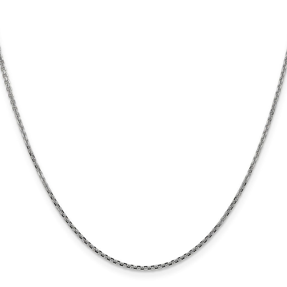 14K White Gold Diamond-cut Cable with Lobster Clasp Chain