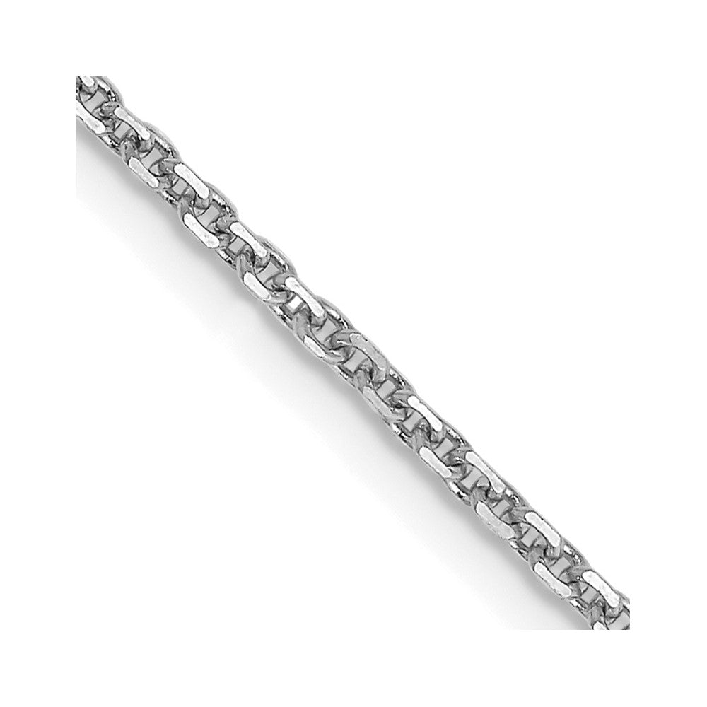 14K White Gold Diamond-cut Cable with Lobster Clasp Chain