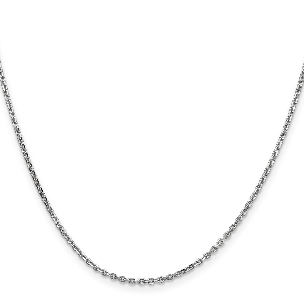 14K White Gold Diamond-cut Cable with Lobster Clasp Chain