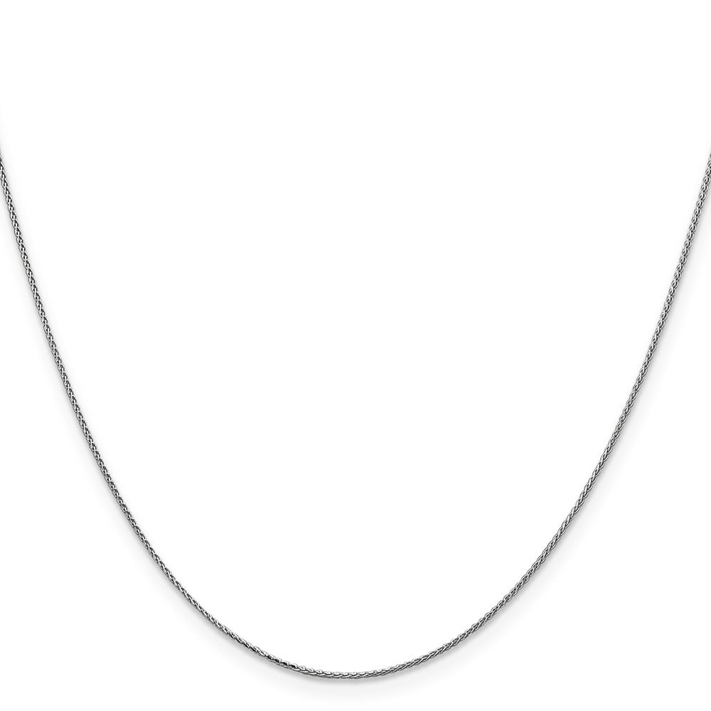 14K White Gold Diamond-cut Spiga with Lobster Clasp Chain