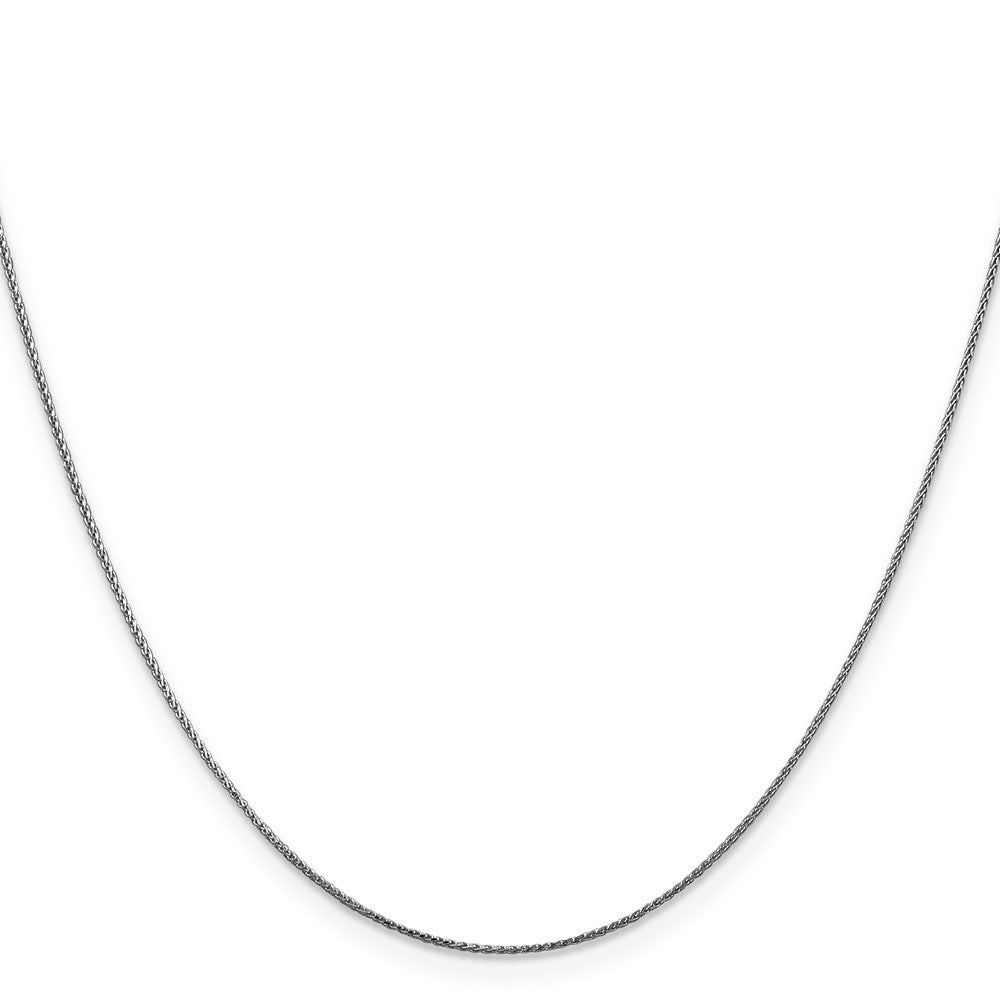 14K White Gold Diamond-cut Spiga with Lobster Clasp Chain