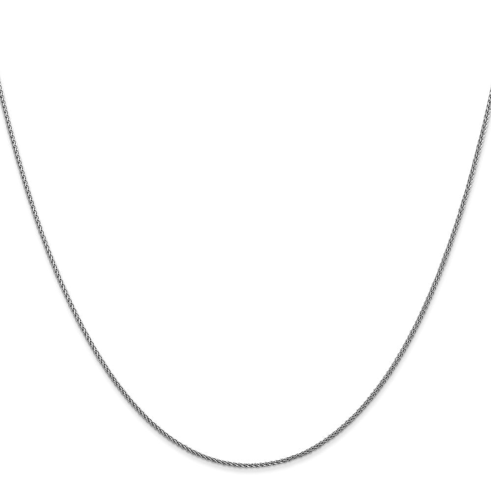 14K White Gold Diamond-cut Spiga with Lobster Clasp Chain