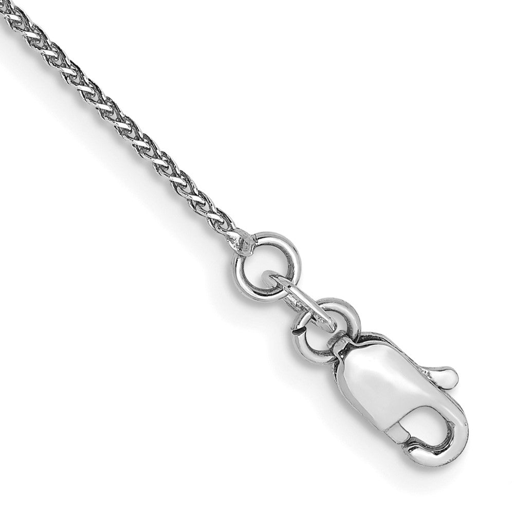 14K White Gold Diamond-cut Spiga with Lobster Clasp Bracelet