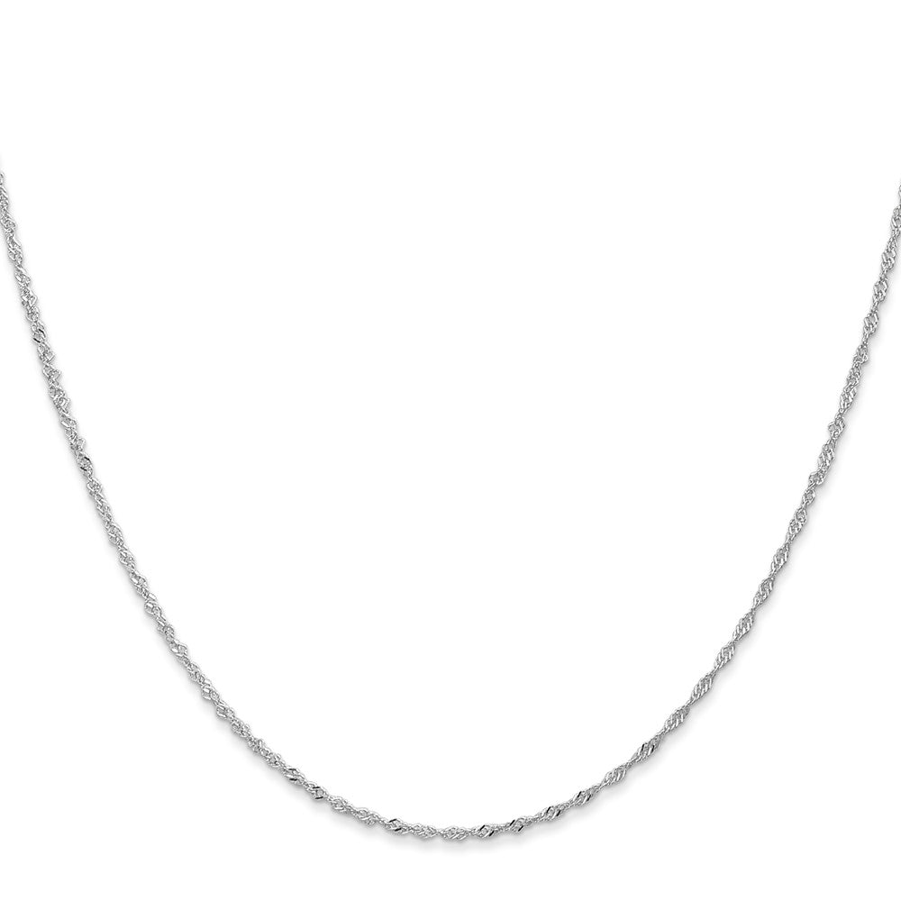 14K White Gold Singapore with Spring Ring Clasp Chain