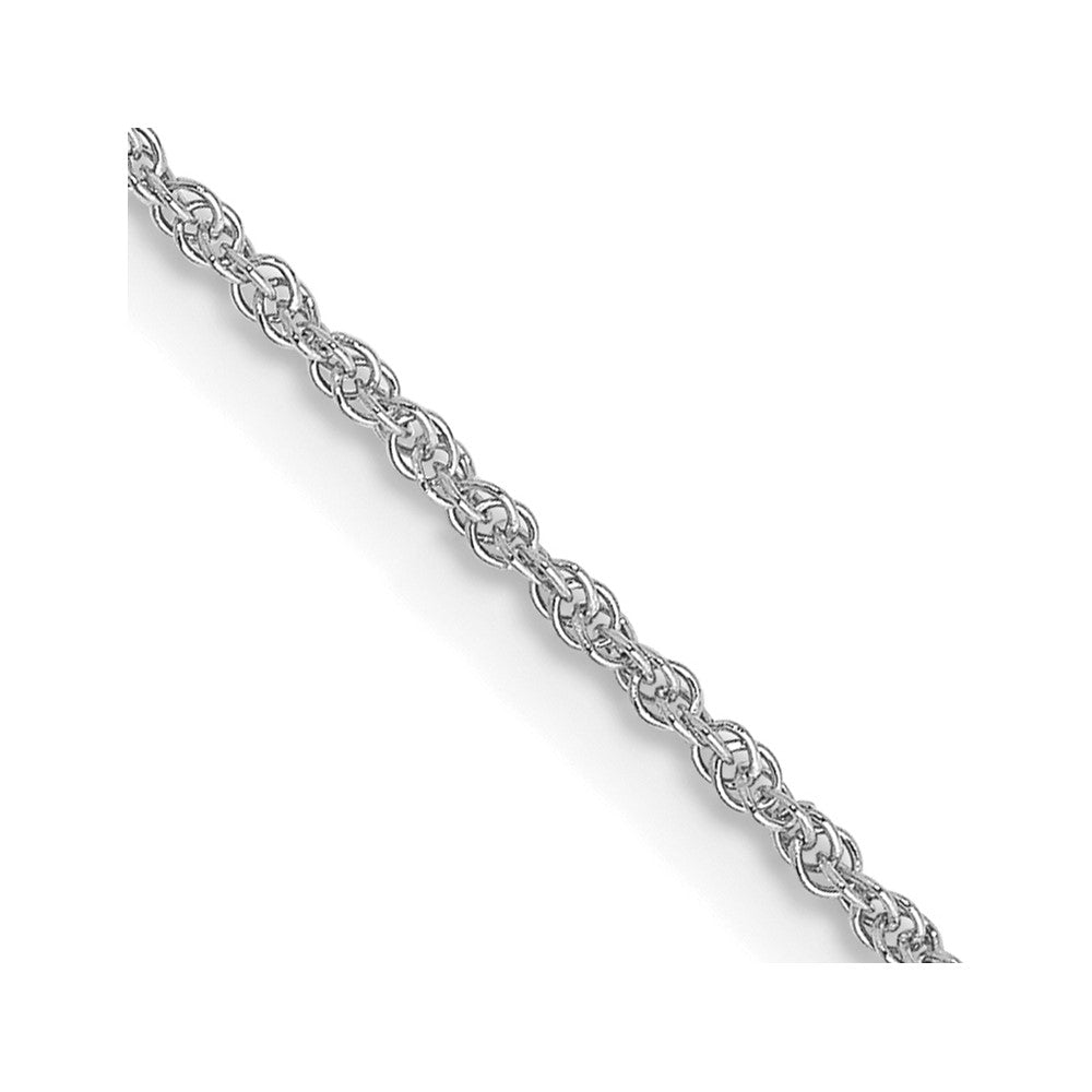 14K White Gold Baby Rope with Spring Ring Clasp Chain