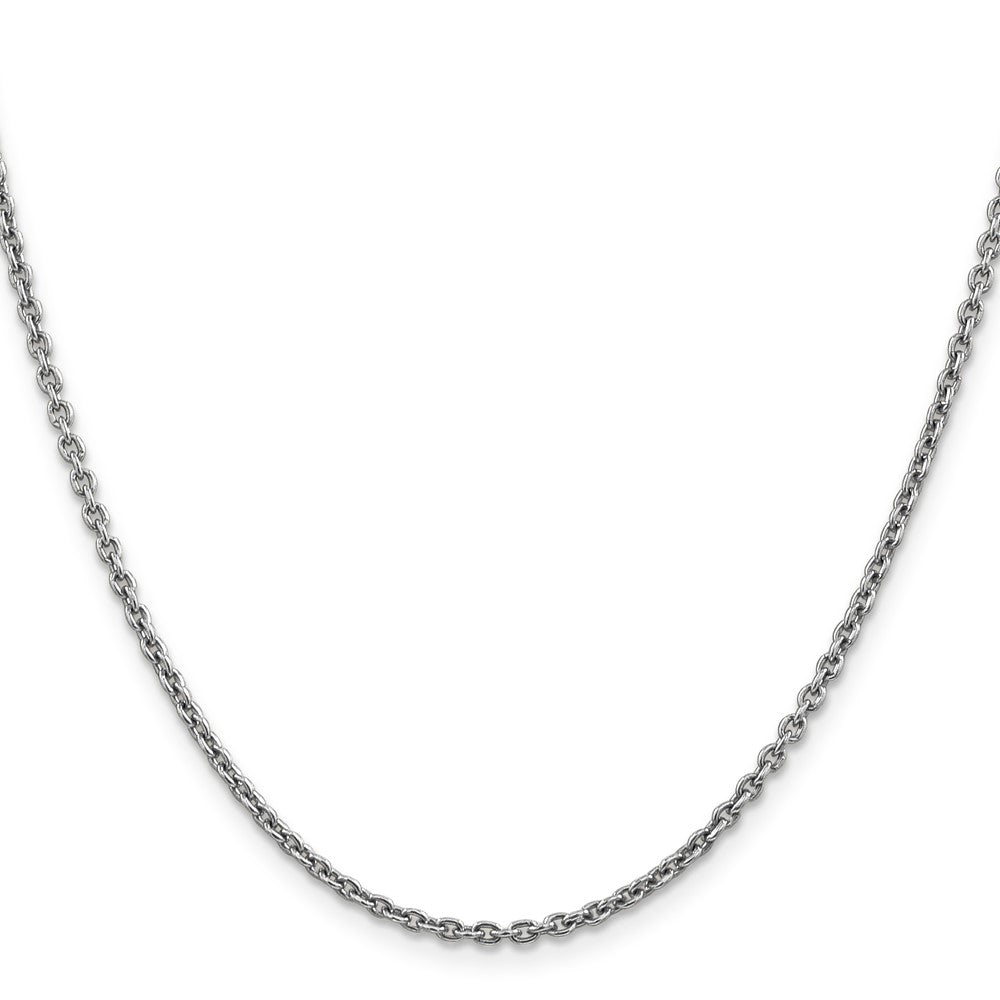 14K White Gold Forzantine Cable with Lobster Clasp Chain