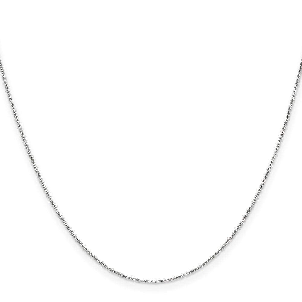 14K White Gold Diamond-cut Round Open Link Cable with Lobster Clasp Chain