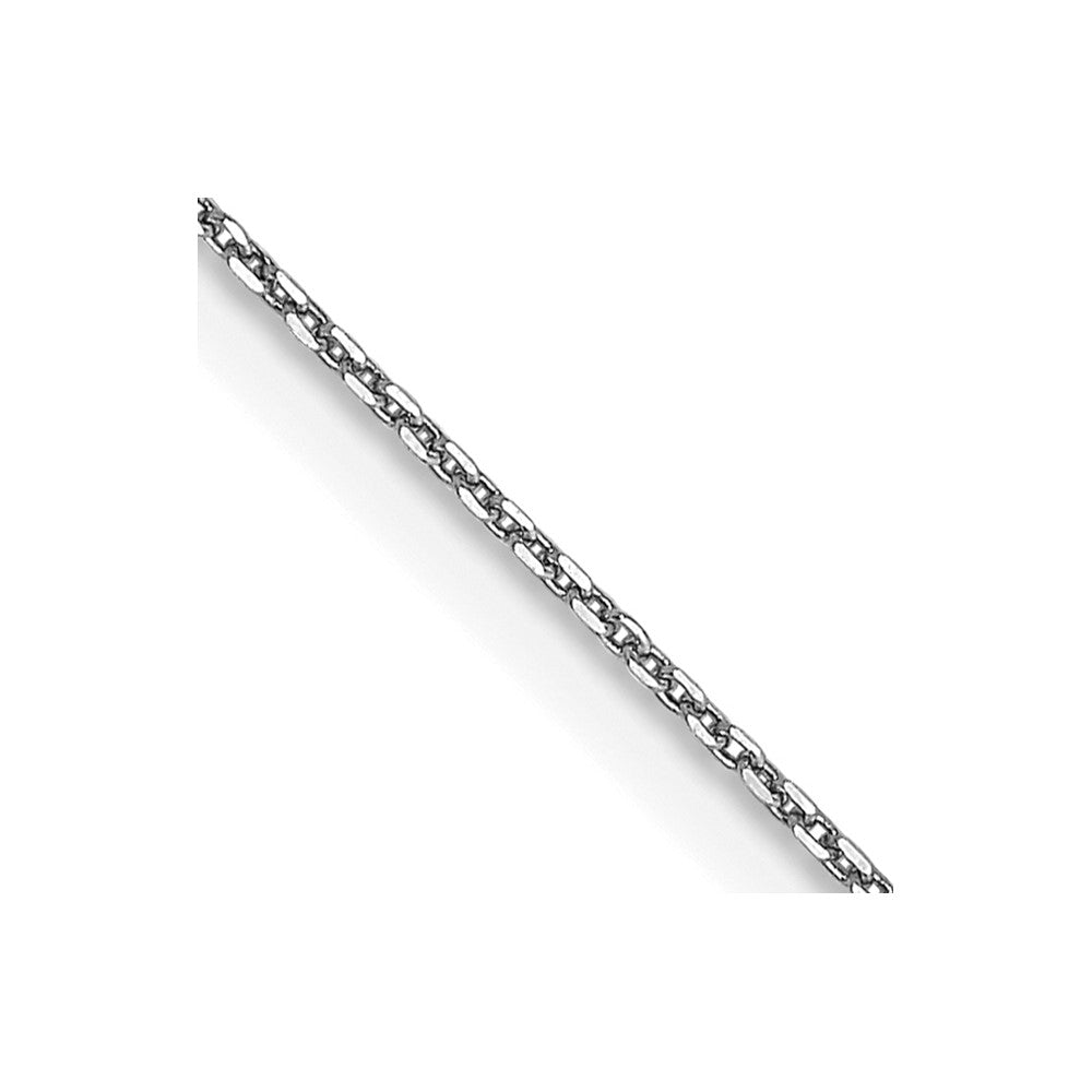 14K White Gold Diamond-cut Round Open Link Cable with Lobster Clasp Chain