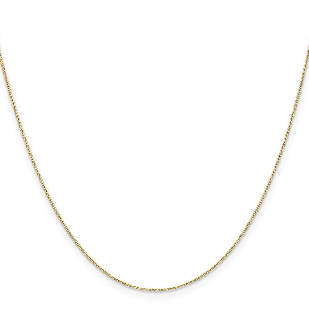 14K Diamond-cut Round Open Link Cable with Lobster Clasp Chain